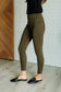 Magic Ankle Crop Skinny Pants in Olive