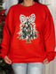 Christmas sweatshirt, cozy holiday apparel, red Christmas tree sweatshirt, festive winter clothing, comfortable holiday wear