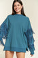 Silver studded fringe sleeve top PLUS JJT5009P