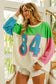 BiBi Color Block Patched Long Sleeve Top