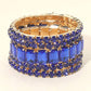 5PCS - Emerald Cut Round Stone Stretch Evening Bracelets