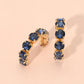 Faceted Round Stone Hoop Earrings