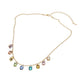 Rectangle Stone Cluster Station Beaded Chain Necklace