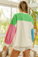 BiBi Color Block Patched Long Sleeve Top