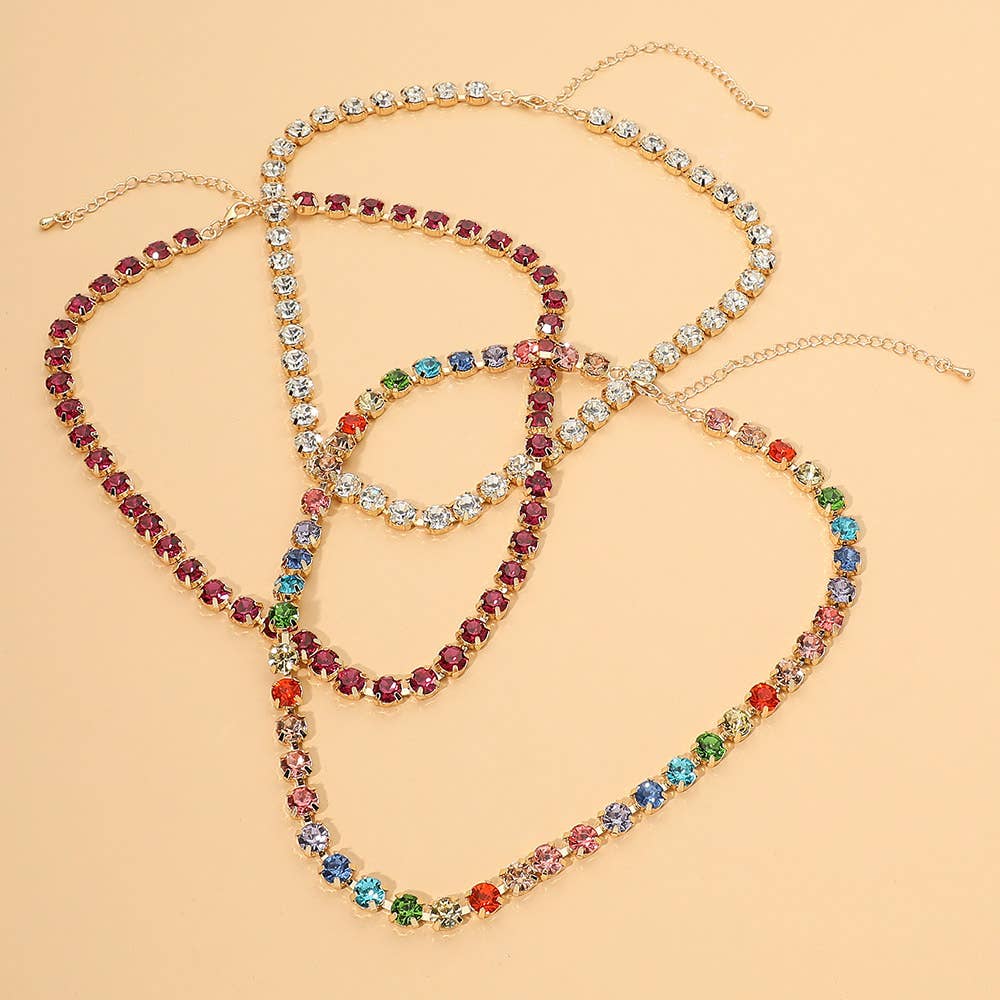 Round Stone Link  Statement Necklace