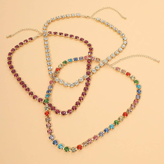Round Stone Link  Statement Necklace