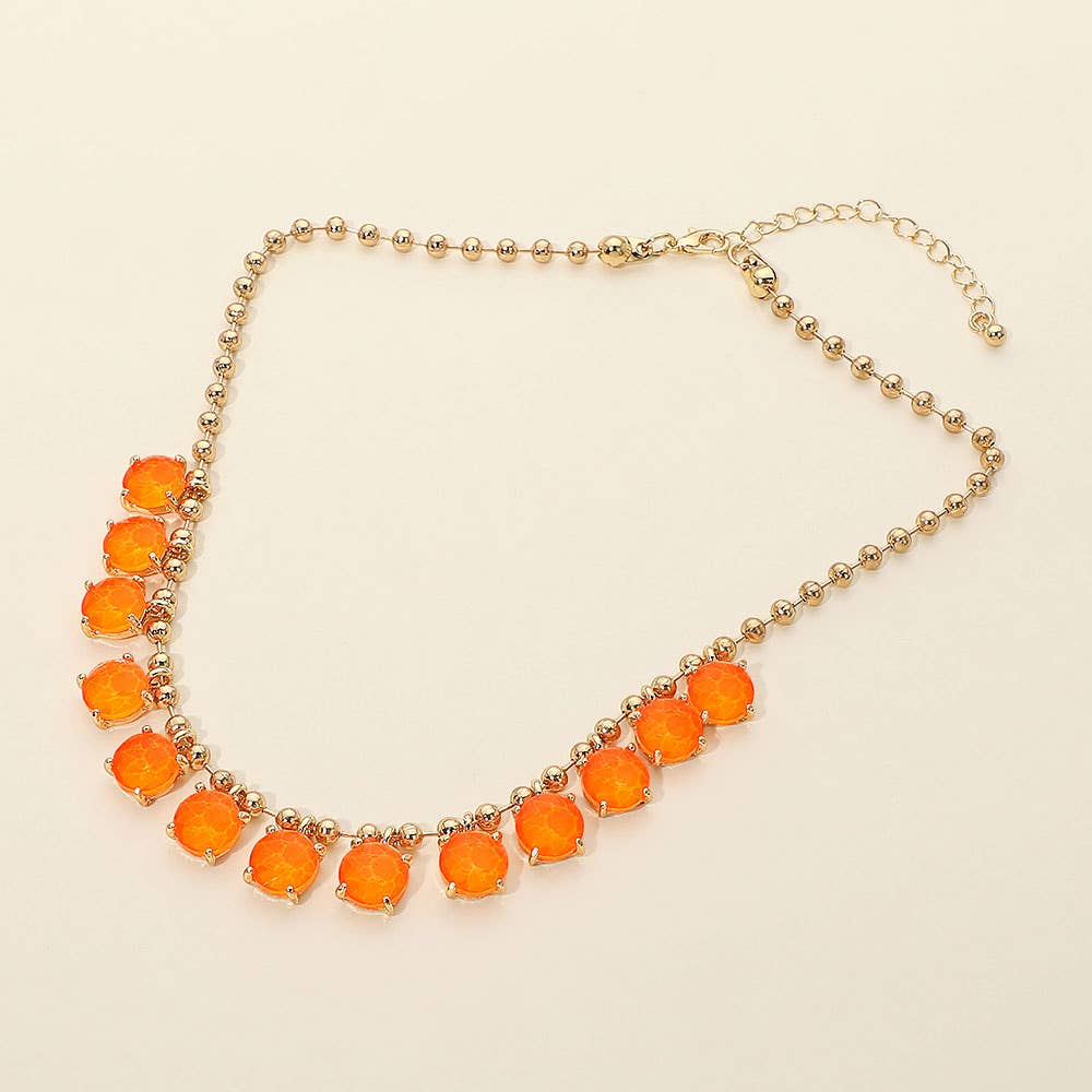 Cushion Teardrop Round Stone Link Evening Necklace