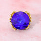 Metal Twig Detailed Round Stone Stretch Ring