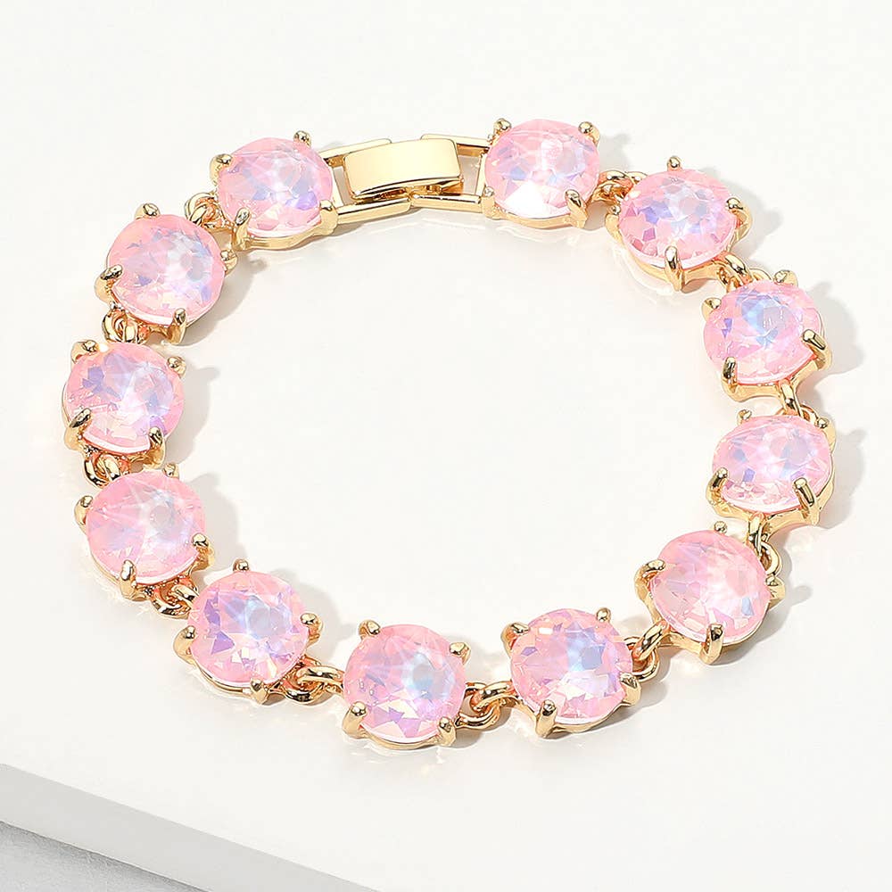 Round Stone Link Evening Bracelet