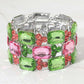 Wide Rhinestone Crystal Stretch Evening Bracelet