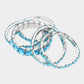 5PCS - Emerald Cut Round Stone Stretch Evening Bracelets