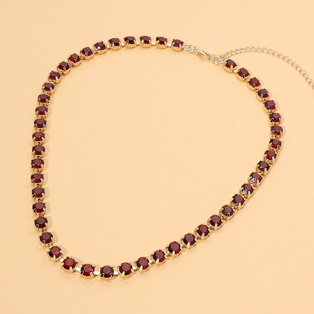 Round Stone Link  Statement Necklace