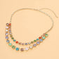Round Stone Layered Statement Necklace