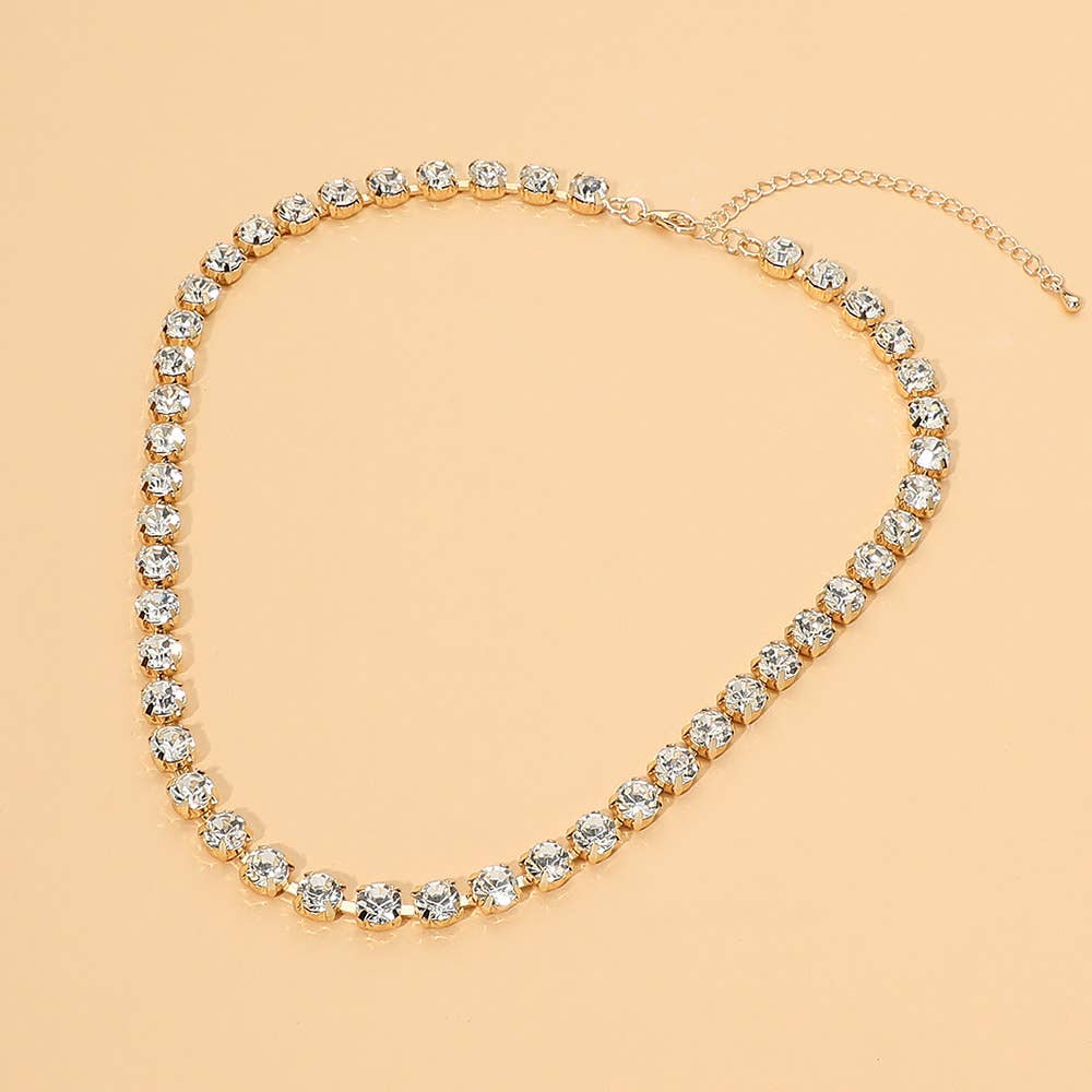 Round Stone Link  Statement Necklace
