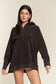 PLUS Long Slv Buton Down Ribbed Hooded Sweatshirt