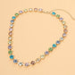 Round Stone Link  Statement Necklace