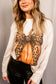 Pumpkin Cheetah Bow Rhinestone Graphic Long Sleeve Shirt