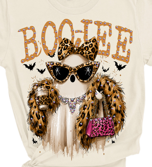 Boo-Jee Ghost Blingy Rhinestone Graphic Tee