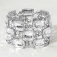 Wide Rhinestone Crystal Stretch Evening Bracelet