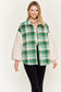 Multi plaid fuzzy sleeve jacket PLUS JJO1023P