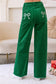 Corduroy Stretch Pants With Ribbon Bow