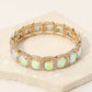 Rectangular Stone Frame Beaded Stretch Bracelet