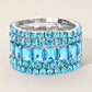 5PCS - Emerald Cut Round Stone Stretch Evening Bracelets
