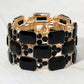 Wide Rhinestone Crystal Stretch Evening Bracelet