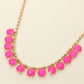 Cushion Teardrop Round Stone Link Evening Necklace