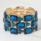 Wide Rhinestone Crystal Stretch Evening Bracelet