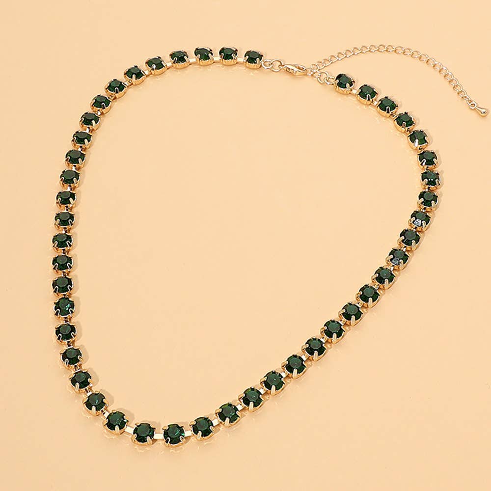 Round Stone Link  Statement Necklace