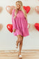 Velour tiered baby doll dress