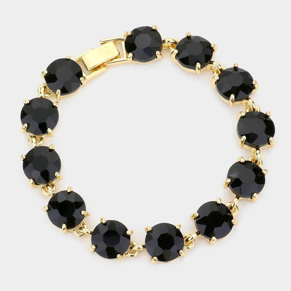 Round Stone Link Evening Bracelet