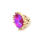 Metal Twig Detailed Round Stone Stretch Ring