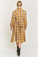 PLAID PRINT COLLAR LONG SHIRT DRESS PLUS