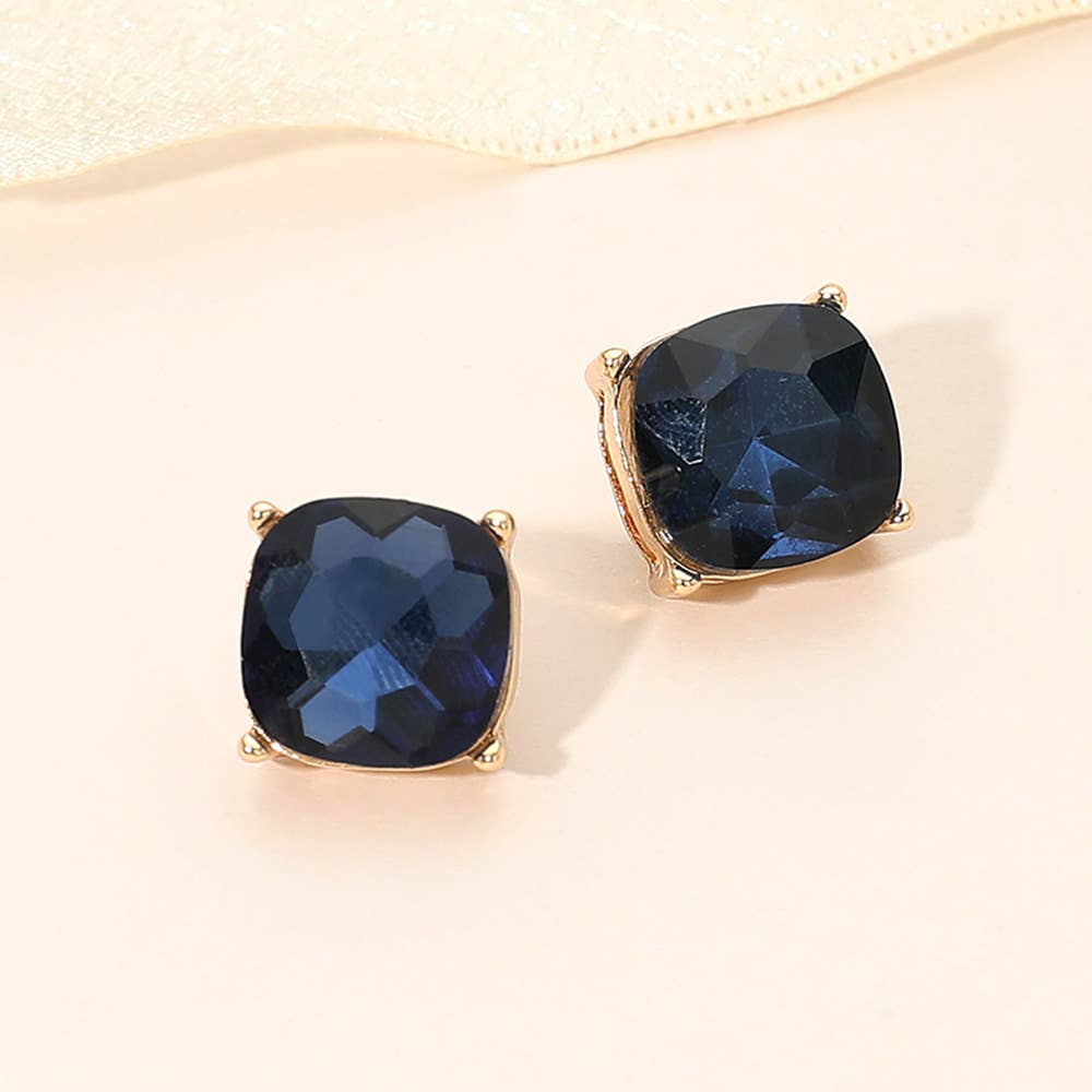 Square Cushion Stud Earrings