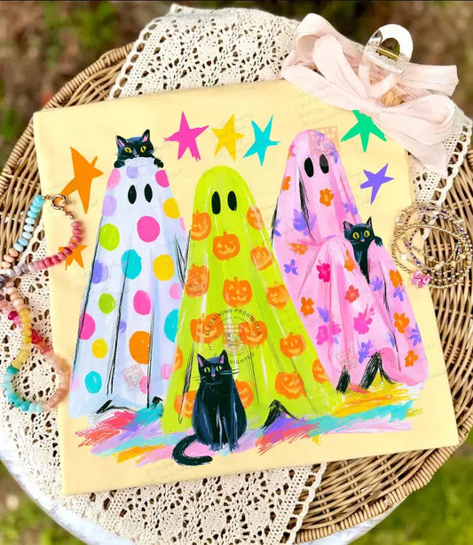 Colorful Ghosts Halloween Tee