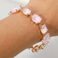Cushion Square Stone Link Evening Bracelet