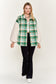 Multi plaid fuzzy sleeve jacket PLUS JJO1023P